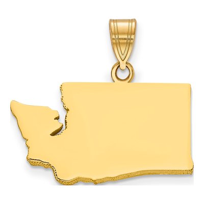 14K Yellow Gold Washington State Pendant