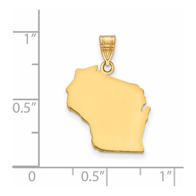 14K Yellow Gold Wisconsin State Pendant – view 2