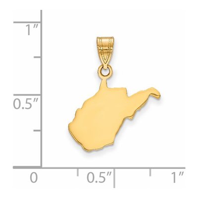 14K Yellow Gold West Virginia State Pendant – view 2