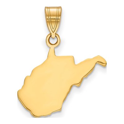 14K Yellow Gold West Virginia State Pendant