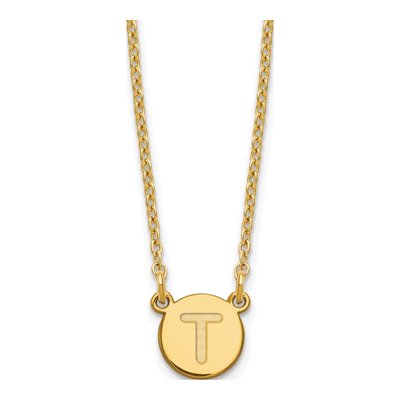 Gold-Plated Sterling Silver Letter T Necklace