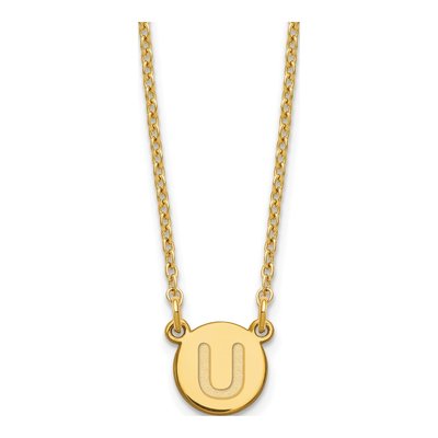 Gold-Plated Sterling Silver Letter U Necklace