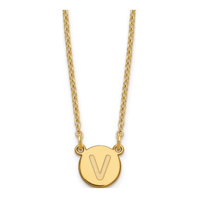 Gold-Plated Sterling Silver Letter V Necklace