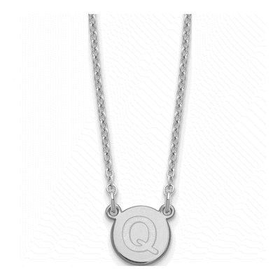 Sterling Silver Letter Q Necklace