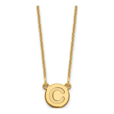 14K Yellow Gold Letter C Necklace