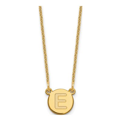 14K Yellow Gold Letter E Necklace