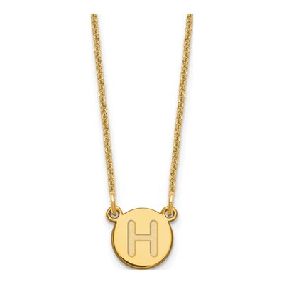 14K Yellow Gold Letter H Necklace