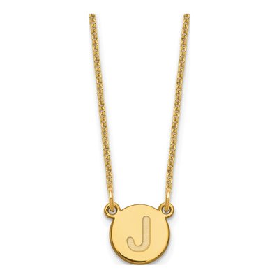 14K Yellow Gold Letter J Necklace