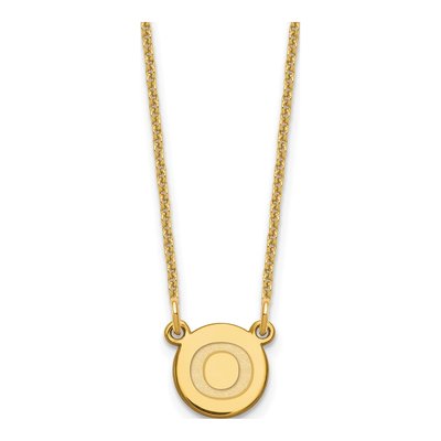 14K Yellow Gold Letter O Necklace