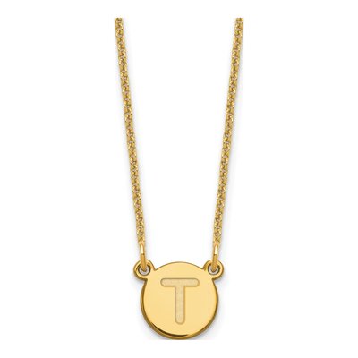 14K Yellow Gold Letter T Necklace