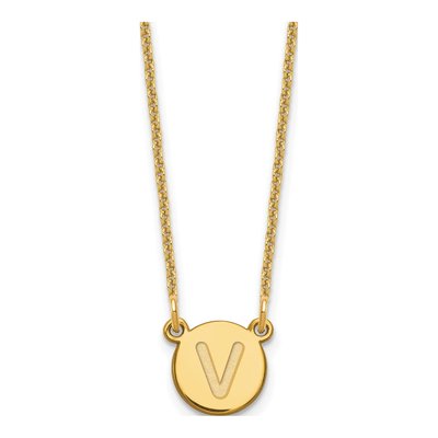 14K Yellow Gold Letter V Necklace