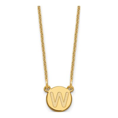 14K Yellow Gold Letter W Necklace