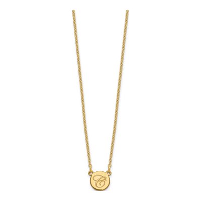 Gold-Plated Sterling Silver Personalized Initial Circle Necklace – view 2