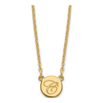 Gold-Plated Sterling Silver Personalized Initial Circle Necklace