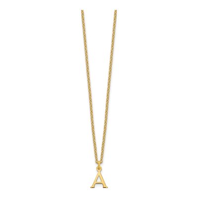 Gold-Plated Sterling Silver Letter A Necklace – view 3