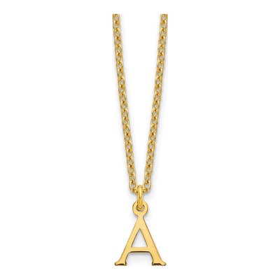 Gold-Plated Sterling Silver Letter A Necklace