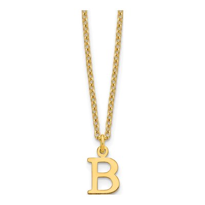 Gold-Plated Sterling Silver Letter B Necklace