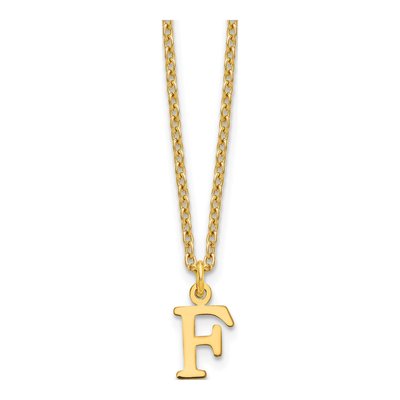 Gold-Plated Sterling Silver Letter F Necklace