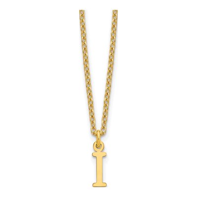 Gold-Plated Sterling Silver Initial I Necklace