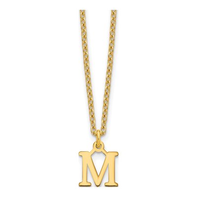 Gold-Plated Sterling Silver Letter M Necklace