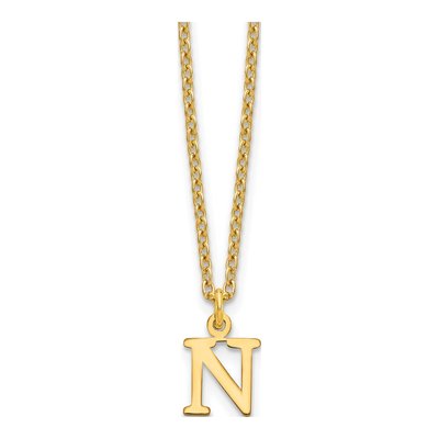 Gold-Plated Sterling Silver Letter N Necklace