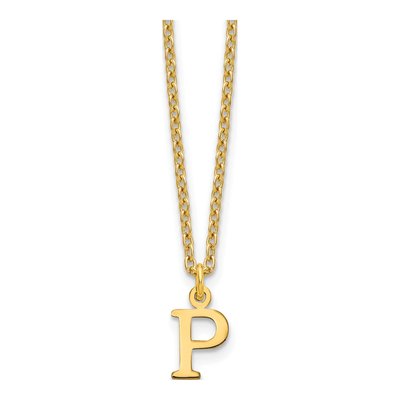 Gold-Plated Sterling Silver Letter P Necklace