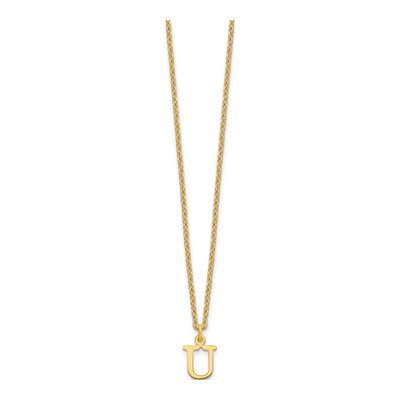 Gold-Plated Sterling Silver Letter U Necklace – view 2