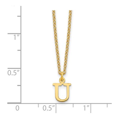 Gold-Plated Sterling Silver Letter U Necklace – view 3