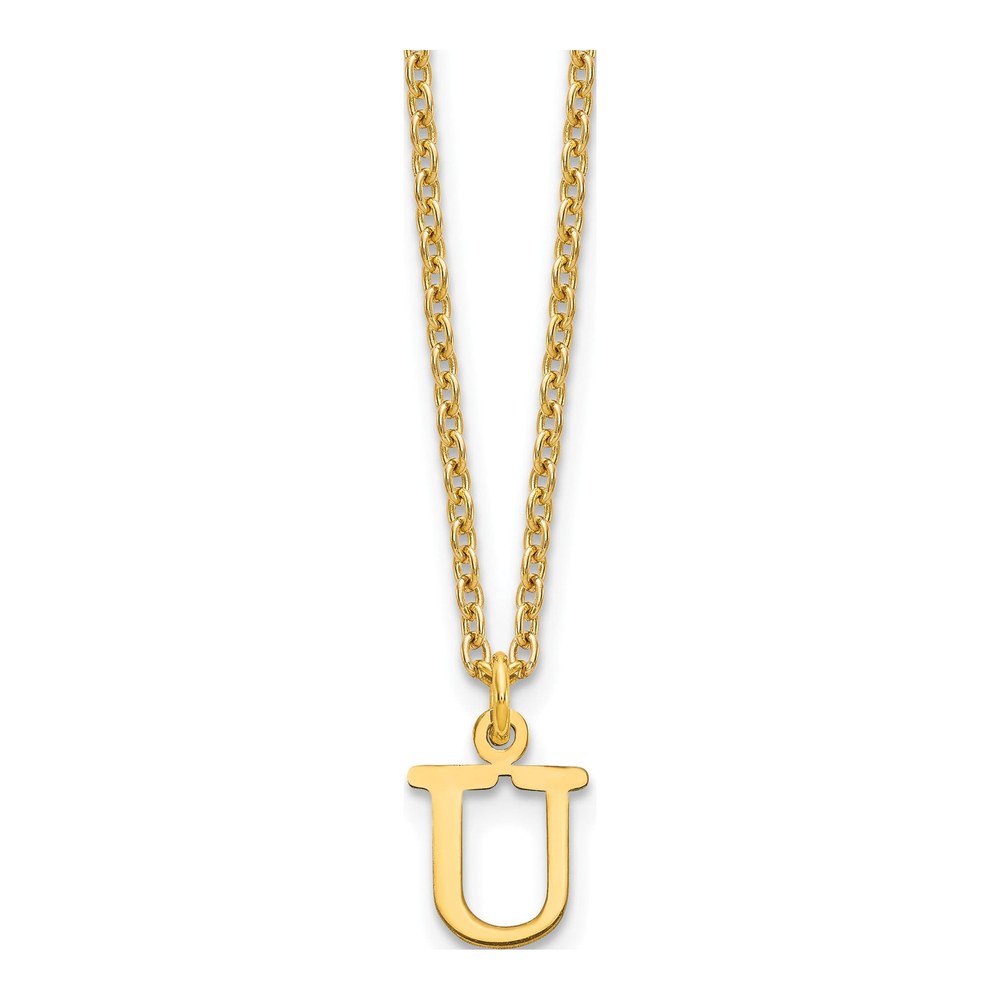 Sterling Silver Gold-Plated Initial U Necklace