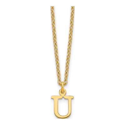 Gold-Plated Sterling Silver Letter U Necklace