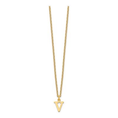 Gold-Plated Sterling Silver Letter V Necklace – view 3