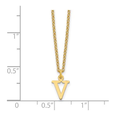 Gold-Plated Sterling Silver Letter V Necklace – view 4