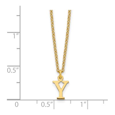 Gold-Plated Sterling Silver Letter Y Necklace – view 3