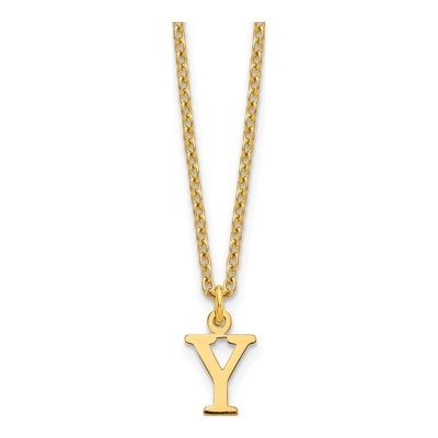 Gold-Plated Sterling Silver Letter Y Necklace
