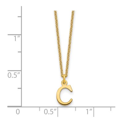 14K Yellow Gold Letter C Necklace – view 3
