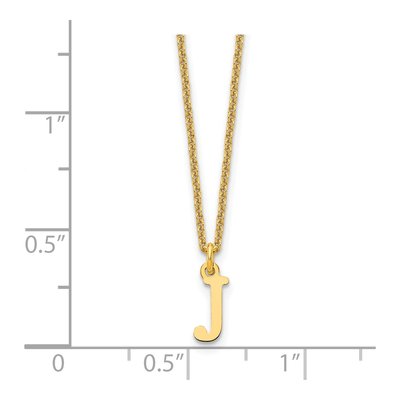 14K Yellow Gold Letter J Necklace – view 3