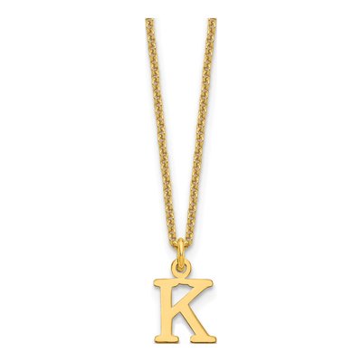 14K Yellow Gold Cutout Letter K Necklace