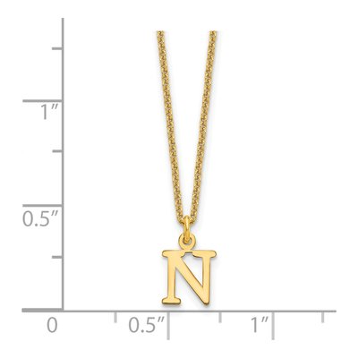 14K Yellow Gold Cutout Letter N Necklace – view 3