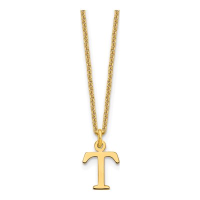 14K Yellow Gold Letter T Necklace
