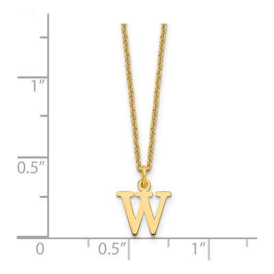 14K Yellow Gold Letter W Necklace – view 3