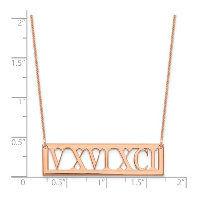 14K Rose Gold Roman Numeral Bar Necklace – view 2