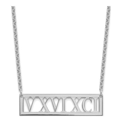 Sterling Silver Personalized Roman Numeral Bar Necklace