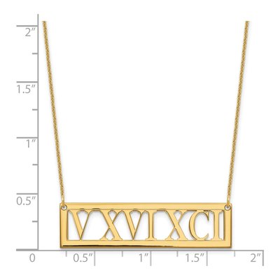 14K Yellow Gold Roman Numeral Bar Necklace – view 3