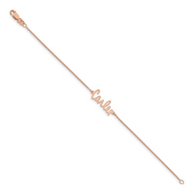 14K Rose Gold Personalized Signature Bracelet – view 2