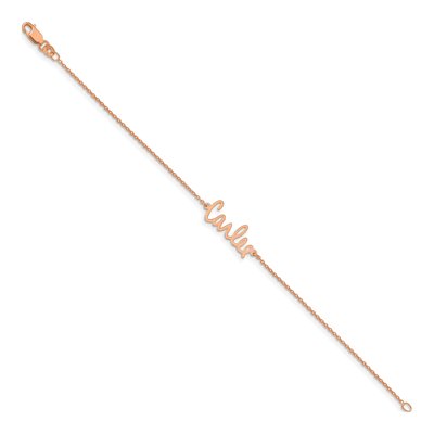 Rose Gold-Plated Sterling Silver Personalized Signature Bracelet – view 2
