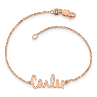 Rose Gold-Plated Sterling Silver Personalized Signature Bracelet – view 3