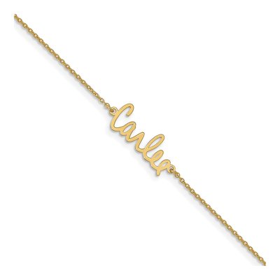 14K Yellow Gold Personalized Signature Bracelet