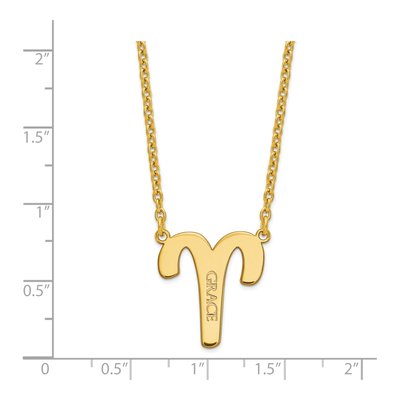 Gold-Plated Sterling Silver Aries Zodiac Necklace – view 2