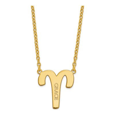 Gold-Plated Sterling Silver Aries Zodiac Necklace