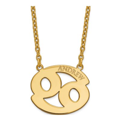 Gold-Plated Sterling Silver Cancer Zodiac Necklace